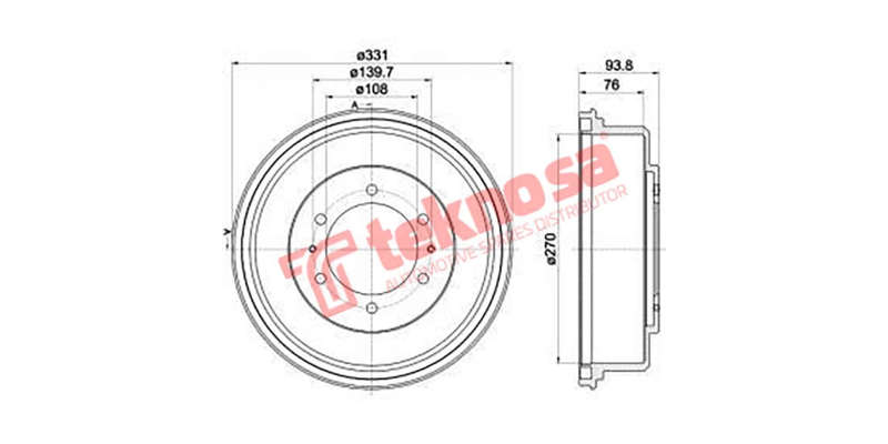 Brake Drum Mitsubishi Colt Rodeo 96 07
