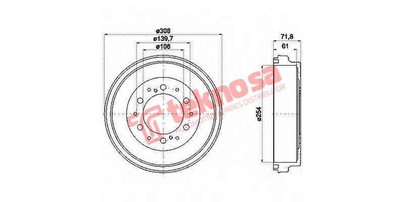 Brake Drum Quantum Sesfikile 2.5D 2.7D 4D (2012 On)