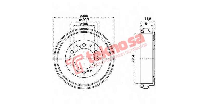 Brake Drum Quantum Sesfikile 2.5D 2.7D 4D (2012 On)