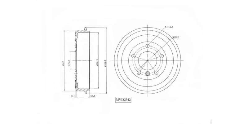 Brake Drum Rear Bmw 316I [E30] 1988 1994 (Single)