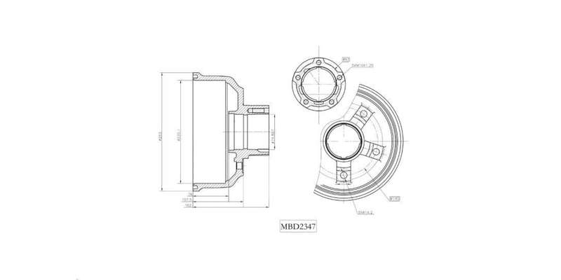 Brake Drum Rear Kia K2700 2.7D Ldv 2001> (Single)