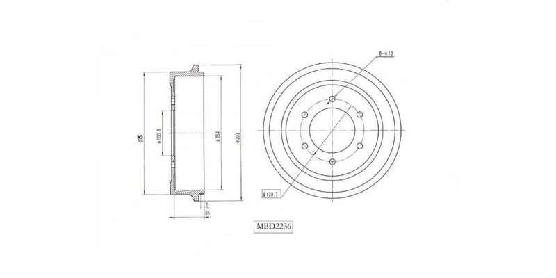 Brake Drum Rear Nissan Hardbody 1 Tonner 2.0,2.0I,2400I,3.0 1999 2003 Np300 W HoRear Solide 2009>...
