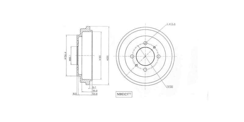 Brake Drum Rear Nissan Sabre 160Gx,Gx,Sentra 140I,Si,160Gs,Se 1993 2002 (Single)