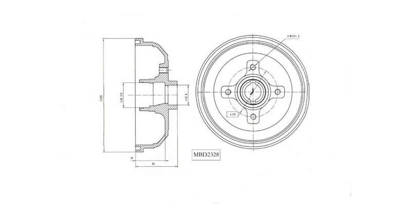 Brake Drum Rear Opel CoRear Solida CoRear Solida Bakkie 1996 2009 (Single)