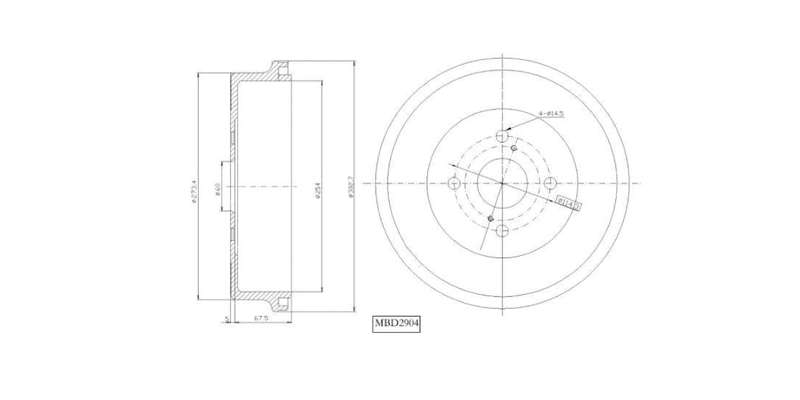 Brake Drum Rear Toyota Condor 1800,2.0I,2400I,3000D 2000 2005 (Single)