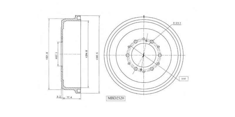 Brake Drum Rear Toyota Hiace Sesfikile,Quantum 2004> (Single)