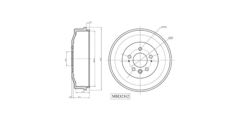 Brake Drum Rear Vw Amarok 2,0Tsi,Tdi,Bitdi 2010> (Single)