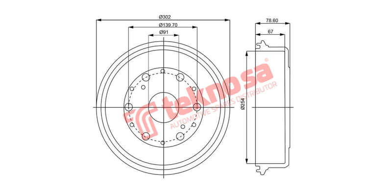 Brake Drum Toyota Hilux 2.0 2.4D 2.2 84