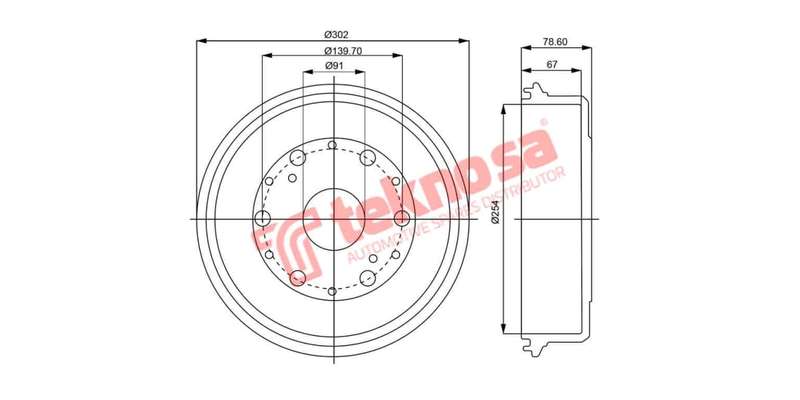 Brake Drum Toyota Hilux 2.0 2.4D 2.2 84