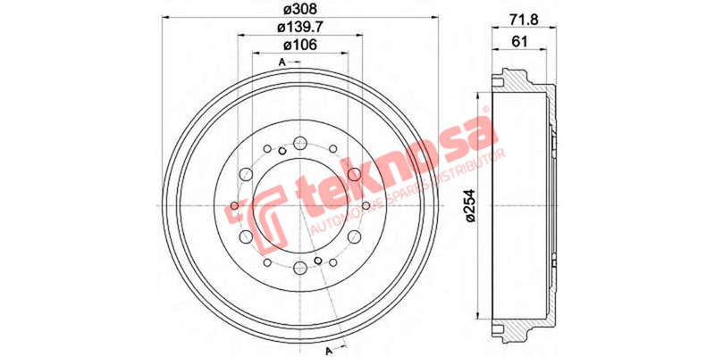 Brake Drum Toyota Quantum 2.5 2.7 05