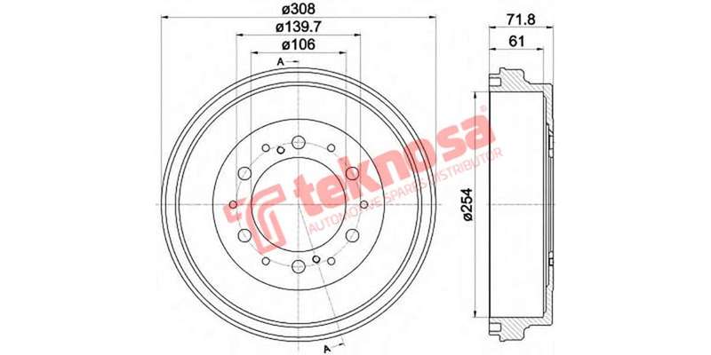 Brake Drum Toyota Quantum 2.5 2.7 05