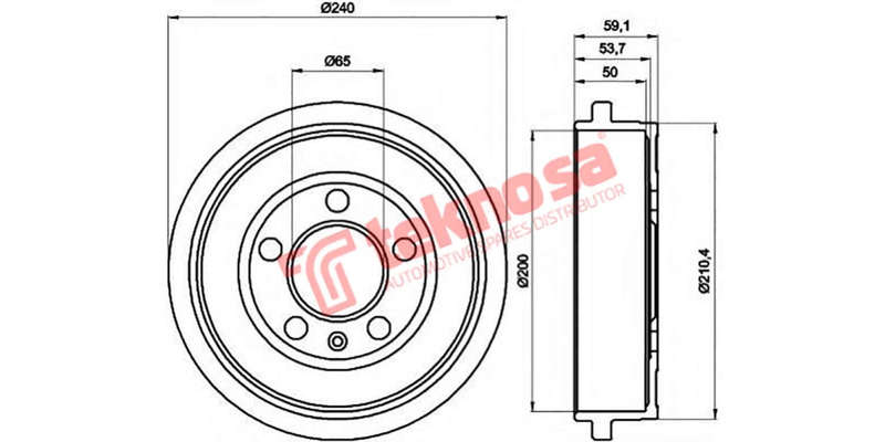 Brake Drum Vw Polo 1.4 1.6 1.9Tdi 02