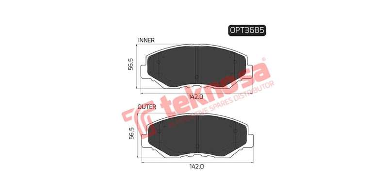 Brake Pad Honda CRear Vented 02 ( Front ) (SET LH & RH Wheel)