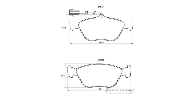 Brake Pads Front Alfa 145 2.0,146 2.0,Gtv & Spider (96 05) Fiat Punto (04 09) (SAFELINE D3168S) (...