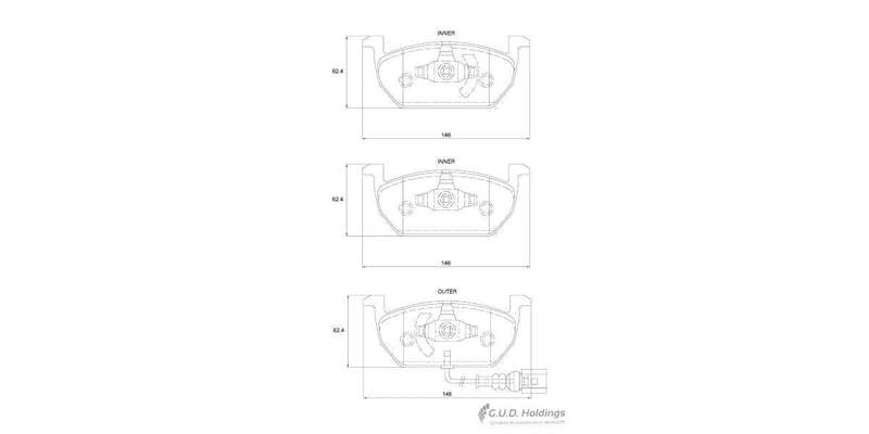Brake Pads Front Audi A3 (2012 ) Vw Golf 7 (2013 ) (SAFELINE D4195S) (SET LH & RH Wheel)