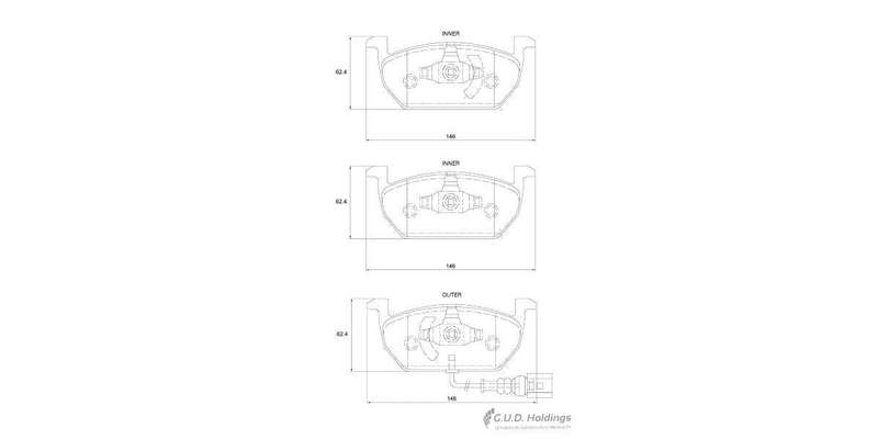 Brake Pads Front Audi A3 (2012 ) Vw Golf 7 (2013 ) (SAFELINE D4195S) (SET LH & RH Wheel)