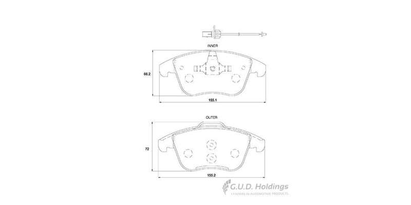 Brake Pads Front Audi A4 (08 16) A5,A6 (08 18) Q5 (13 ) (SAFELINE D3862S) (SET LH & RH Wheel)