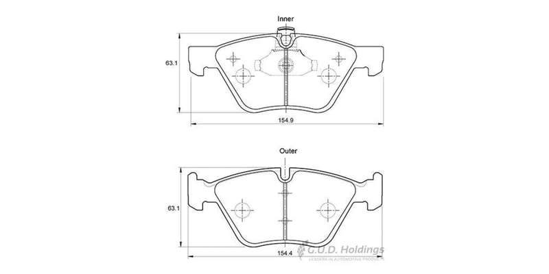 Brake Pads Front Bmw 120I 120D 125I 130I 320D 323I X1 Z4 (SAFELINE D3555S) (SET LH & RH Wheel)