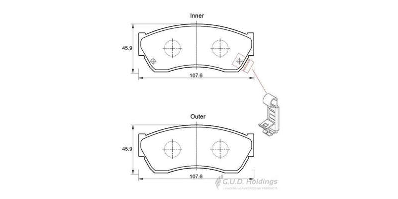 Brake Pads Front Chana Bennie (08 12) Tata Indica (05 15) Indigo (06 ) (SAFELINE D3549S) (SET LH ...