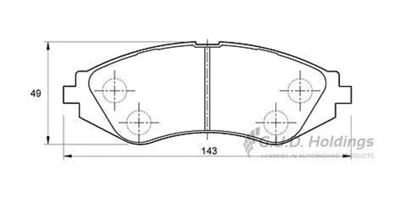 Brake Pads Front Chev Aveo (03 17) Optra (03 ) Vivant (03 ) Daewoo Cielo,Espero,Lanos,Nubira (95 ...