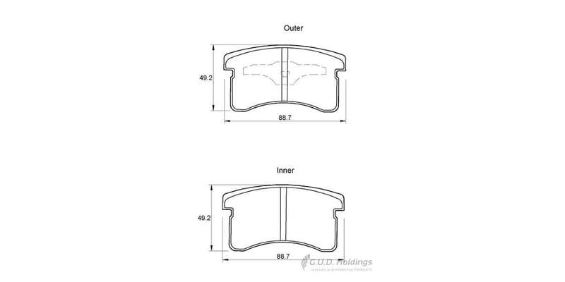 Brake Pads Front Daihatsu Cuore,Move 1999 2001 (SAFELINE D3162S) (SET LH & RH Wheel)