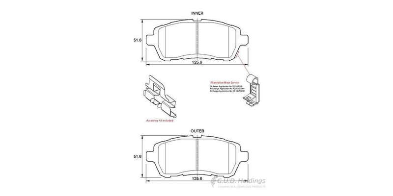 Brake Pads Front Daihatsu Sirion (05 14) Ford Figo (15 ) Mazda 2 (07 ) Suzuki Baleno (17 ) Toyota...