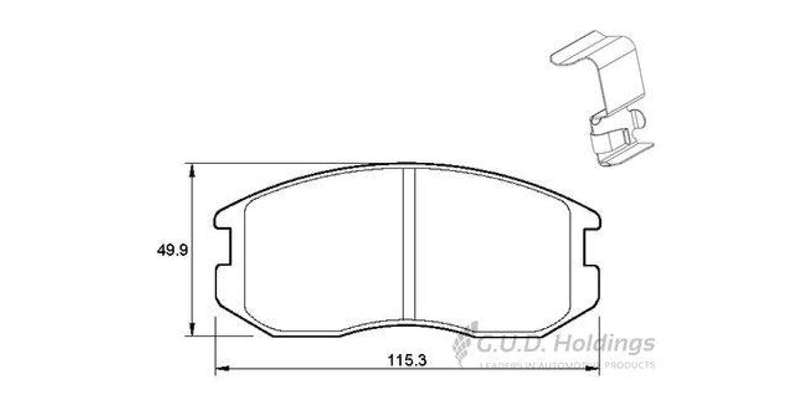 Brake Pads Front Daihatsu Terios (97 06) Terios 1.5 (06 15) (SAFELINE D3135S) (SET LH & RH Wheel)