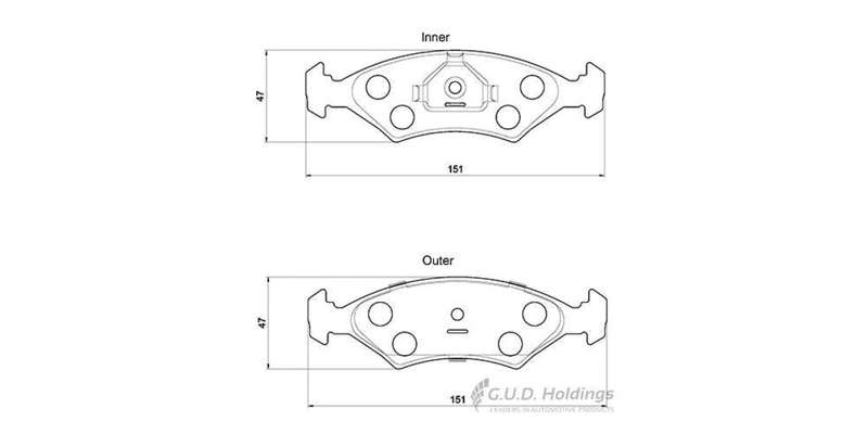 Brake Pads Front Fiat Palio,Siena,Uno Ii,Ford Escort,Sapphire,Bantam,Rustler,Opel Astra,Kadette,M...