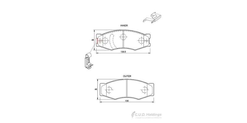 Brake Pads Front Ford Courier,Ford Ranger,Frontier,Isuzu Kb (SAFELINE D973S) (SET LH & RH Wheel)