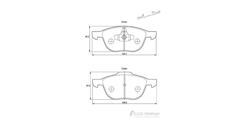 Brake Pads Front Ford Ecosport (13 ) Focus [2][3] (05 15 ) Kuga (11 ) Mazda 3 (04 14) Volvo C30,C...