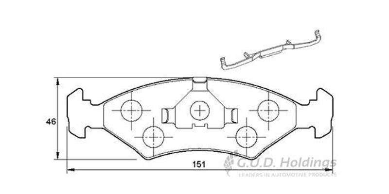 Brake Pads Front Ford Escort,Fiesta I,Ii,Ikon,Bantam,Kia Shuma,Mazda 323,Toyota Conquest,Corolla ...