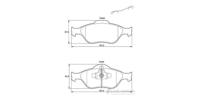 Brake Pads Front Ford Fiesta [2] (03 ) Figo (10 ) Ikon [2][3] (07 15) Streetka (05 09) (SAFELINE ...