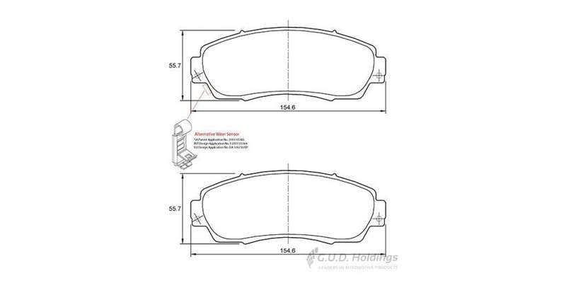 Brake Pads Front Gwm H6 (13 ) Honda Cr V (06 ) (SAFELINE D3746S) (SET LH & RH Wheel)