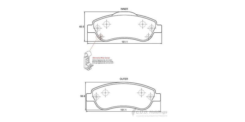 Brake Pads Front Honda Cr V (2006 2017) (SAFELINE D3707S) (SET LH & RH Wheel)