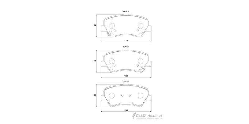 Brake Pads Front Hyundai Elantra (2011 ) I30 (12 ) Ix35 (10 ) Veloster (13 ) Kia Cerato [3] (2013...