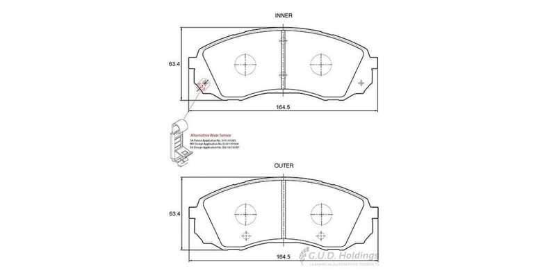 Brake Pads Front Hyundai H1 (09 17) Kai Carnival (06 ) Sedona (07 ) (SAFELINE D3777S) (SET LH & R...