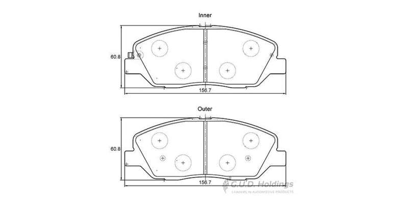 Brake Pads Front Hyundai Santa Fe (06 13) Kia Sorento (09 15) Ssangyong Actyon (12 ) Korando (12 ...