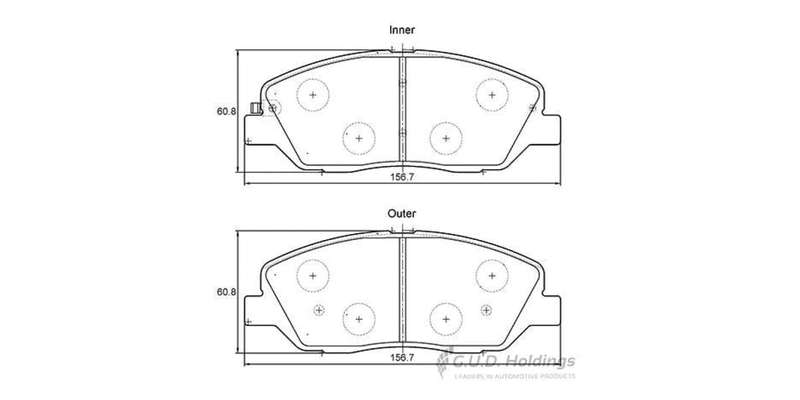 Brake Pads Front Hyundai Santa Fe (06 13) Kia Sorento (09 15) Ssangyong Actyon (12 ) Korando (12 ...
