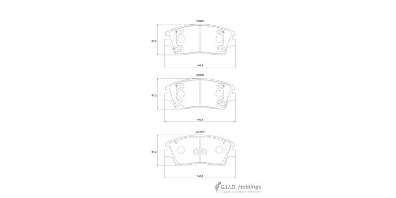 Brake Pads Front Hyundai Tucson [2] (2015 ) Kia Sportage [4] (2015 ) (SAFELINE D4182S) (SET LH & ...