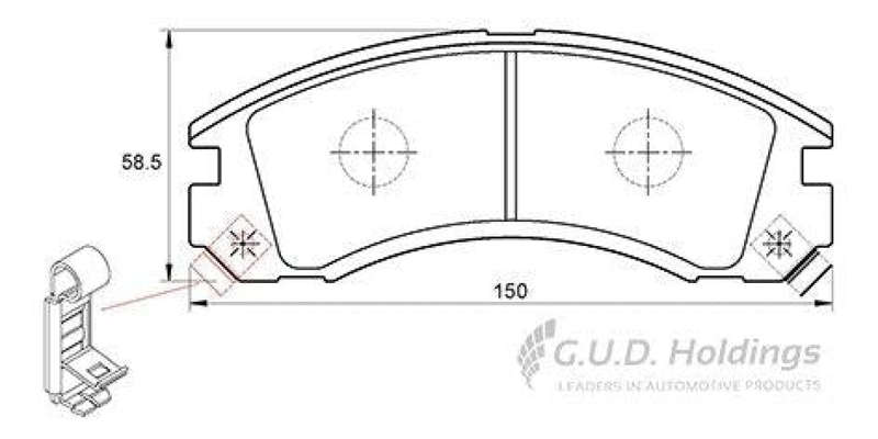 Brake Pads Front Mitsubishi Outlander (03 14) Pajero (95 13) Colt (98 09) (SAFELINE D3072S) (SET ...