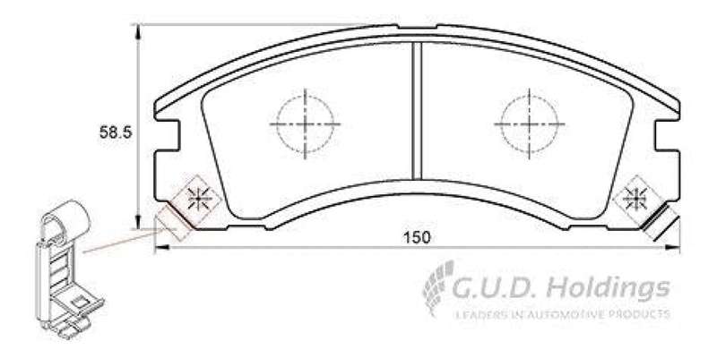 Brake Pads Front Mitsubishi Outlander (03 14) Pajero (95 13) Colt (98 09) (SAFELINE D3072S) (SET ...