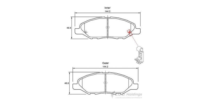 Brake Pads Front Nissan Grand Livina (07 13) Livina (07 ) Tiida (06 ) (SAFELINE D3573S) (SET LH &...