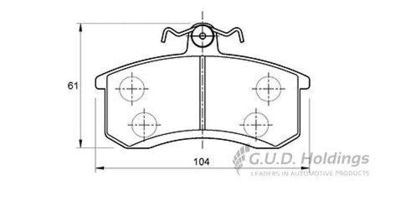 Brake Pads Front Nissan Langley,Pulsar,Sabre,Sentra,1400 (SAFELINE D982S) (SET LH & RH Wheel)