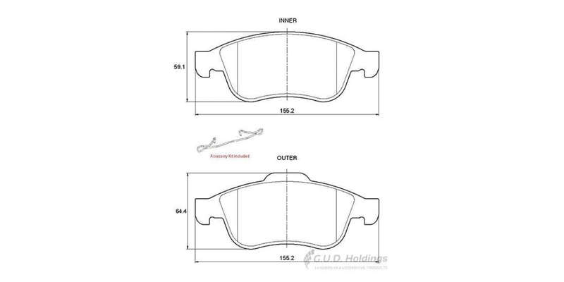 Brake Pads Front Renault Captur (13 ) Duster (13 ) Fluence (11 ) Grand Scenic (09 ) Megane [3] (0...