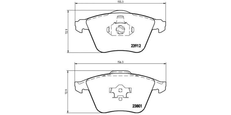 Brembo Brake Pads Front Volvo S40/V50 T5 ( Set Lh&Rh) (P10012)