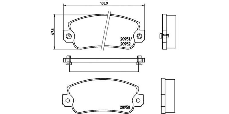 Brembo Brake Pads Front Fiat Uno ( Set Lh&Rh) (P23013)