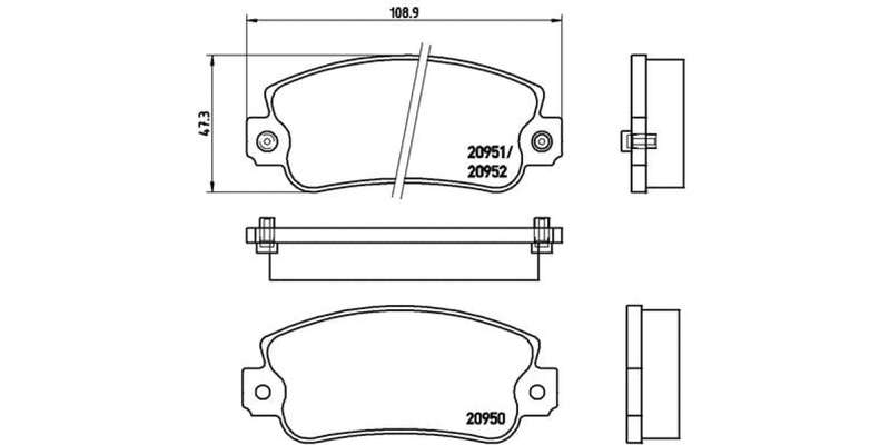 Brembo Brake Pads Front Fiat Uno ( Set Lh&Rh) (P23013)