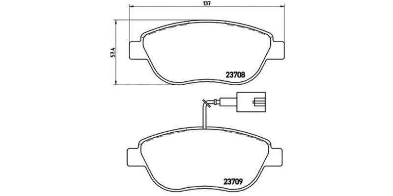 Brembo Brake Pads Front Fiat Stilo ( Set Lh&Rh) (P23087)