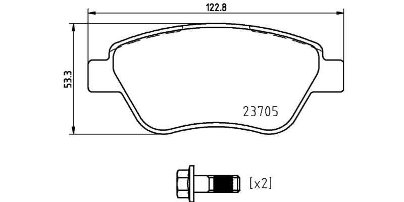 Brembo Brake Pads Front Fiat Doblo ( Set Lh&Rh) (P23169)