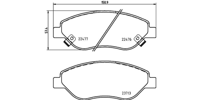 Brembo Brake Pads Front Fiat Tipo ( Set Lh&Rh) (P23178)